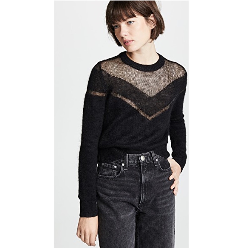 “NEW” RAG & BONE Black Mesh & Mohair Sweater